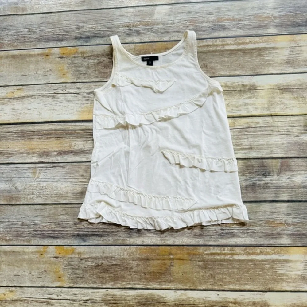 GapKids white tank tops/ cute frills! Size 12